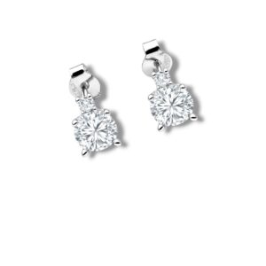 Arany Női fülbevaló 14 karátos Fülbevaló , fehér arany , fehér cirkónia kövekkel (Nr.28) webshop