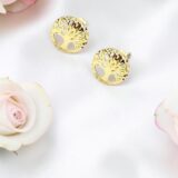 Arany Női fülbevaló 14 karátos Fülbevaló , életfa motívummal  (Nr.37) webshop