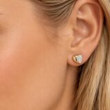 Arany Női fülbevaló 14 karátos Fülbevaló, apró cirkónia köves , szíves modell (Nr.33) webshop