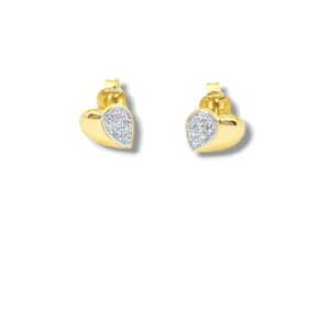 Arany Női fülbevaló 14 karátos Fülbevaló, apró cirkónia köves , szíves modell (Nr.33) webshop