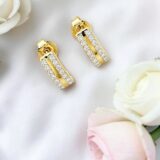 Arany Női fülbevaló 14 karátos Fülbevaló , cirkónia kővel , hosszúkás modell (Nr.32) webshop
