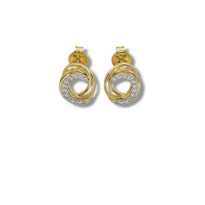 Arany Női fülbevaló 14 karátos Fülbevaló , cirkónia köves , ovális modell (Nr.31) webshop