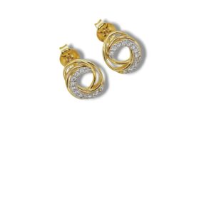 Arany Női fülbevaló 14 karátos Fülbevaló , cirkónia köves , ovális modell (Nr.31) webshop