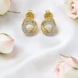 Arany Női fülbevaló 14 karátos Fülbevaló , cirkónia köves , ovális modell (Nr.31) webshop