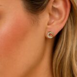 Arany Női fülbevaló 14 karátos Fülbevaló , cirkónia köves , ovális modell (Nr.31) webshop