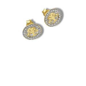 Arany Női fülbevaló 14 karátos Fülbevaló , cirkónia köves életfás modell (Nr.30) webshop