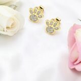 Arany Női fülbevaló 14 karátos Fülbevaló , cirkónia köves tappancs modell  (Nr.29) webshop