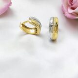 Arany Női fülbevaló 14 karátos Fülbevaló , ródium díszes , francia záras modell (Nr.22) webshop