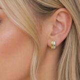 Arany Női fülbevaló 14 karátos Fülbevaló , ródium díszes , francia záras modell (Nr.22) webshop