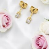 Arany Női fülbevaló 14 karátos Fülbevaló , sárga arany , cirkónia köves , stekkeres modell (Nr.17) webshop