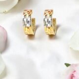 Arany Női fülbevaló 14 karátos Fülbevaló , vésett karika fazonú (Nr.10) webshop Arany Női fülbevaló 14 karátos Fülbevaló , vésett karika fazonú (Nr.10) webshop