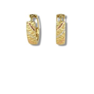 Arany Női fülbevaló 14 karátos Fülbevaló , vésett karika fazon (Nr.12) webshop