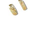 Arany Női fülbevaló 14 karátos Fülbevaló , vésett karika fazon (Nr.12) webshop