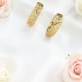 Arany Női fülbevaló 14 karátos Fülbevaló , vésett karika fazon (Nr.12) webshop