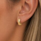 Arany Női fülbevaló 14 karátos Fülbevaló , vésett karika fazon (Nr.12) webshop