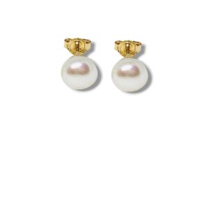 Arany Női fülbevaló 14 karátos Fülbevaló , fehér gyöngyös bedugós , stekkeres modell (Nr.9) webshop