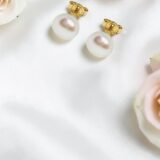 Arany Női fülbevaló 14 karátos Fülbevaló , fehér gyöngyös bedugós , stekkeres modell (Nr.9) webshop