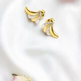 Arany Női fülbevaló 14 karátos Fülbevaló , kisebb levél díszes modell (Nr.3) webshop