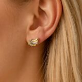 Arany Női fülbevaló 14 karátos Fülbevaló , levél díszes modell (Nr.2) webshop