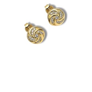 Arany Női fülbevaló 14 karátos Fülbevaló , apró fehér cirkónia kövekkel (Nr.1) webshop