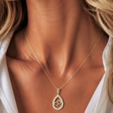Arany Medálok 14 karátos Medál , csepp alakú , szíves köves modell (Nr.28) webshop