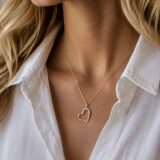 Arany Medálok 14 karátos Medál , szív fehér kövekkel (Nr.20) webshop