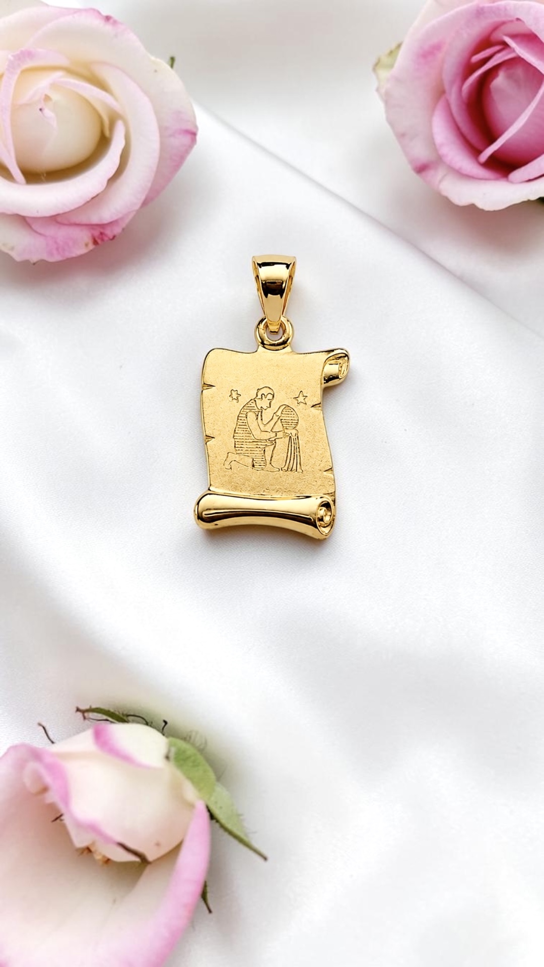 Arany Medálok 14 karátos Medál , Vízöntő pergamen ( Nr.47) webshop Medál , Vízöntő pergamen ( Nr.47)