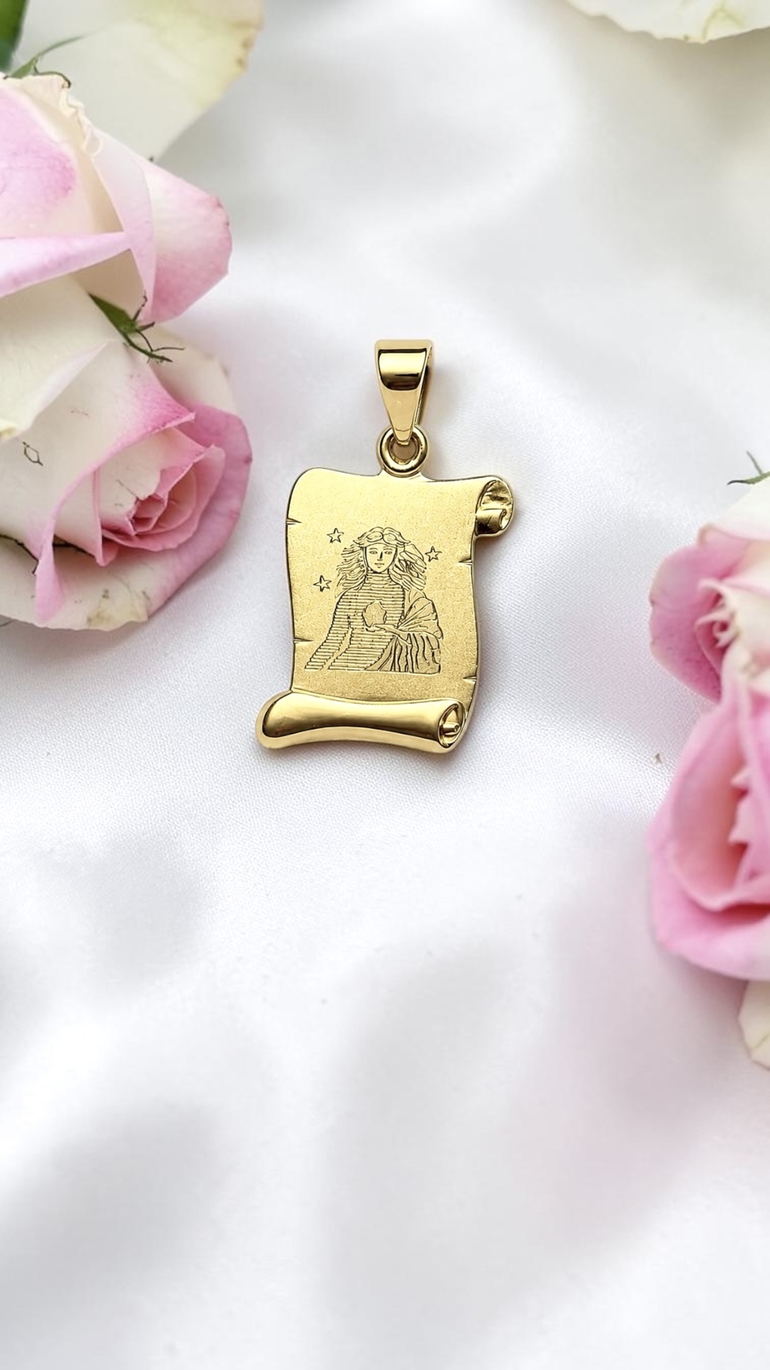 Arany Medálok 14 karátos Medál , Szűz pergamen (Nr.54) webshop Medál , Szűz pergamen (Nr.54)