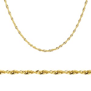 Arany Láncok 14 karátos Lánc , sárga arany szingapúri típusú vékony modell (Nr.5) webshop