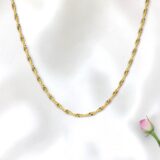 Arany Láncok 14 karátos Lánc , sárga arany Szingapúri vékony modell (Nr.6) webshop