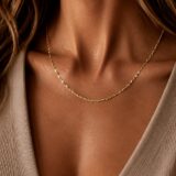 Arany Láncok 14 karátos Lánc , sárga arany Szingapúri vékony modell (Nr.6) webshop