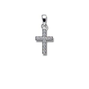 Arany Medálok 14 karátos Medál , fehér arany , fehér köves kereszt (Nr.11) webshop