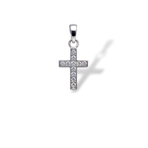 Arany Medálok 14 karátos Medál , fehér arany , fehér köves kereszt (Nr.11) webshop
