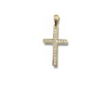 Arany Medálok 14 karátos Medál , fehér köves kereszt (Nr.19) webshop