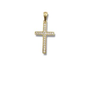 Arany Medálok 14 karátos Medál , fehér köves kereszt (Nr.19) webshop