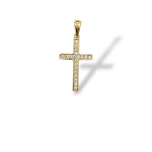 Arany Medálok 14 karátos Medál , fehér köves kereszt (Nr.19) webshop Arany Medálok 14 karátos Medál , fehér köves kereszt (Nr.19) webshop