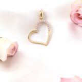 Arany Medálok 14 karátos Medál , szív fehér kövekkel (Nr.20) webshop