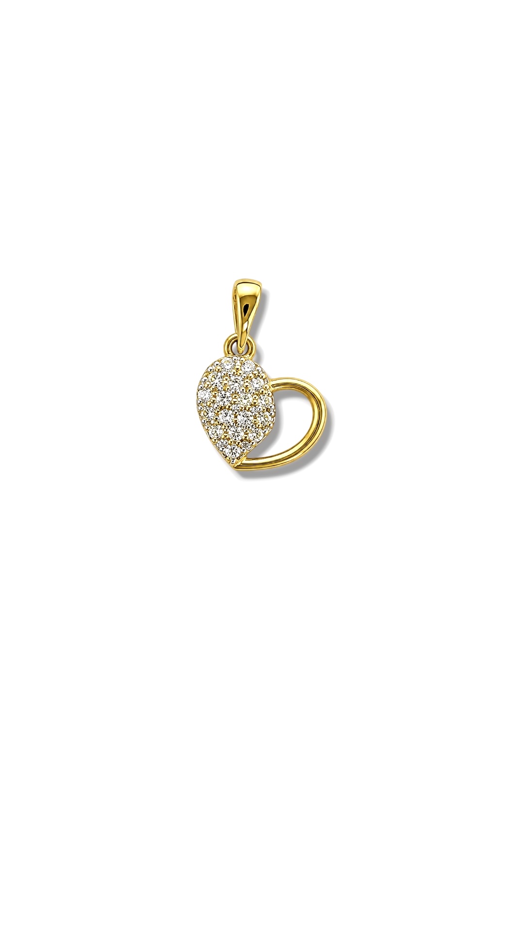 Arany Medálok 14 karátos Medál , szív fehér kövekkel (Nr.27) webshop Arany Medálok 14 karátos Medál , szív fehér kövekkel (Nr.27) webshop
