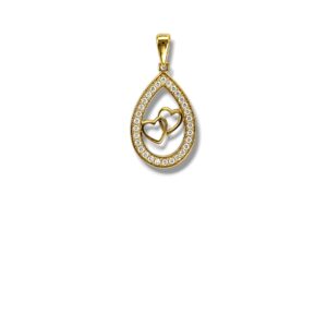 Arany Medálok 14 karátos Medál , csepp alakú , szíves köves modell (Nr.28) webshop