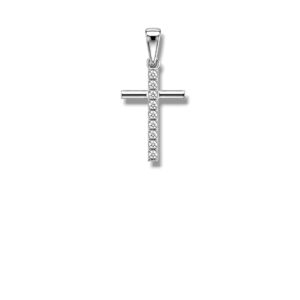 Arany Medálok 14 karátos Medál , fehér arany köves kereszt (Nr.29) webshop