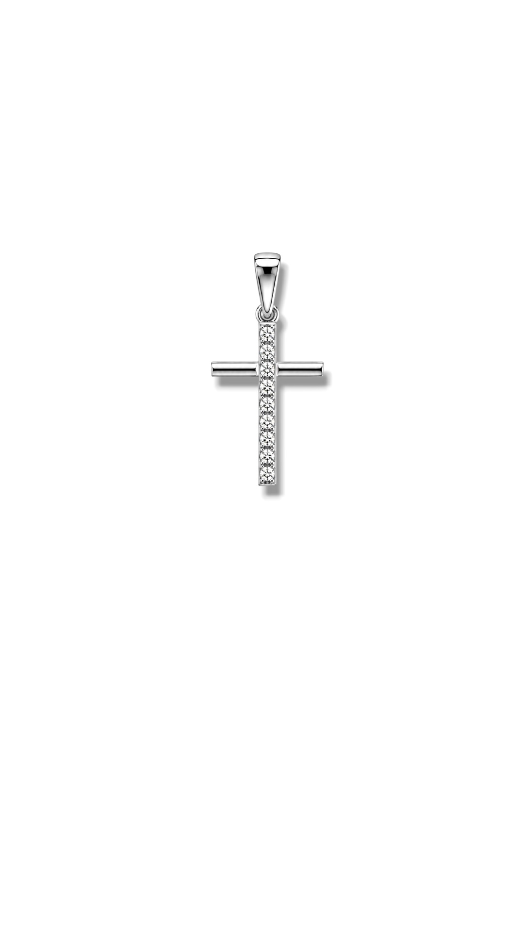 Arany Medálok 14 karátos Medál , fehér arany köves kereszt (Nr.29) webshop Arany Medálok 14 karátos Medál , fehér arany köves kereszt (Nr.29) webshop