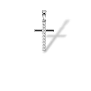 Arany Medálok 14 karátos Medál , fehér arany köves kereszt (Nr.29) webshop
