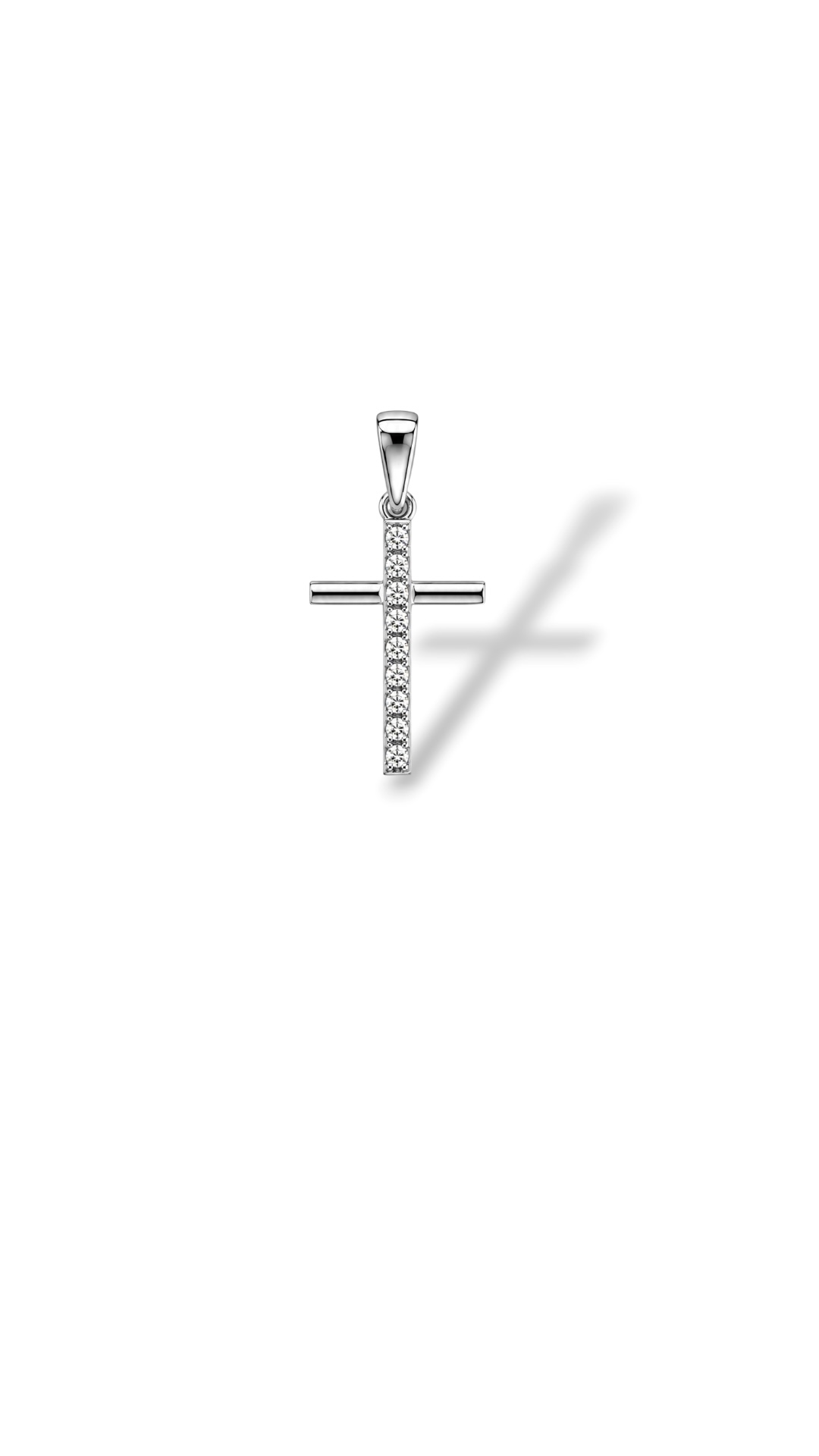 Arany Medálok 14 karátos Medál , fehér arany köves kereszt (Nr.29) webshop Medál , fehér arany köves kereszt (Nr.29)