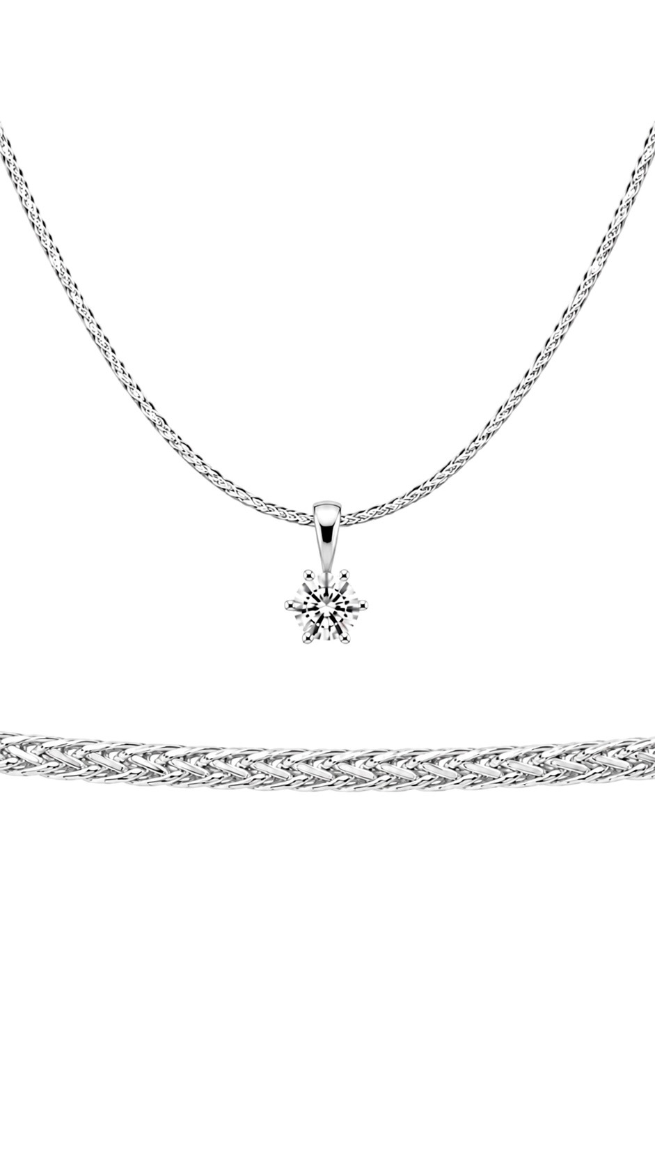 Arany Láncok 14 karátos Lánc , Barbara típusú fehér arany lánc cirkónia kővel (Nr.36) webshop Lánc , Barbara típusú fehér arany lánc cirkónia kővel (Nr.36)