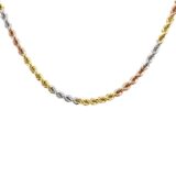 Arany Láncok 14 karátos Lánc , Wales típusú 3 színű , ródiumozott (Nr.4) webshop