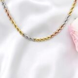 Arany Láncok 14 karátos Lánc , Wales típusú 3 színű , ródiumozott (Nr.4) webshop