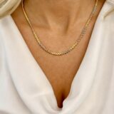 Arany Láncok 14 karátos Lánc , Wales típusú 3 színű , ródiumozott (Nr.4) webshop