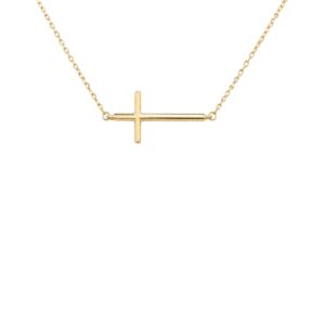 Arany Láncok 14 karátos Lánc , sárga arany, fektetett keresztes modell (Nr.33) webshop