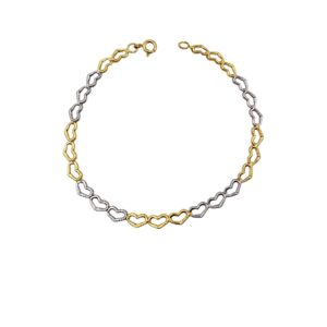Arany Karláncok 14 karátos Karlánc , Szíves Sárga és fehér arany női  (Nr.24) webshop