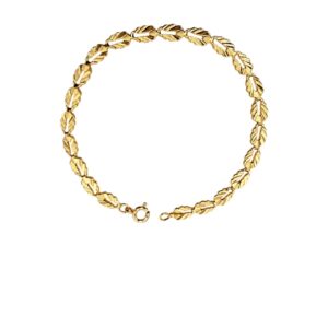 Arany Karláncok 14 karátos Karkötő , levél díszes sárga arany karlánc (Nr.37) webshop